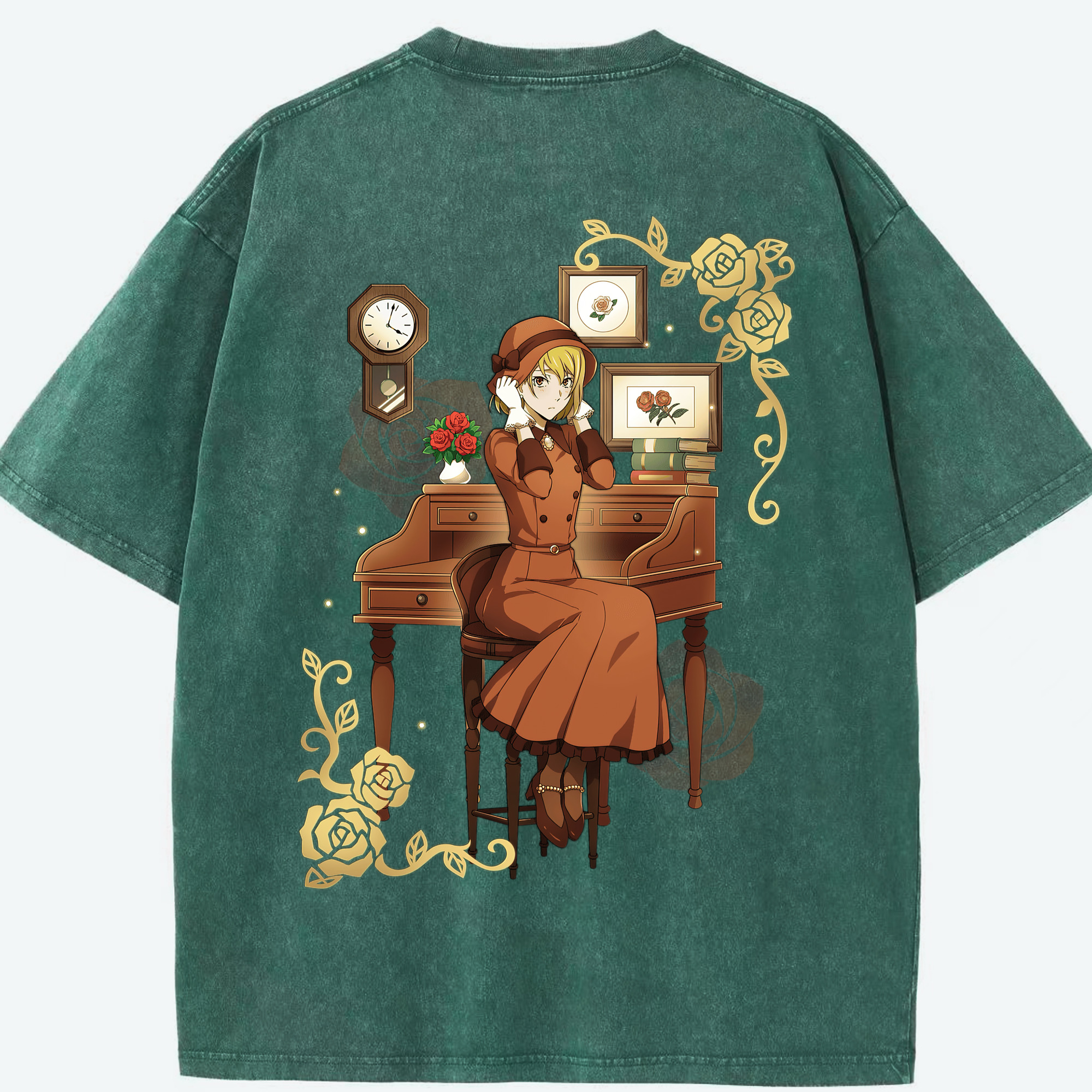 （画像用） 文豪ストレイドッグス Bungo Stray Dogs 綿100% ヴィンテージ風 半袖Tシャツ（背面プリント）